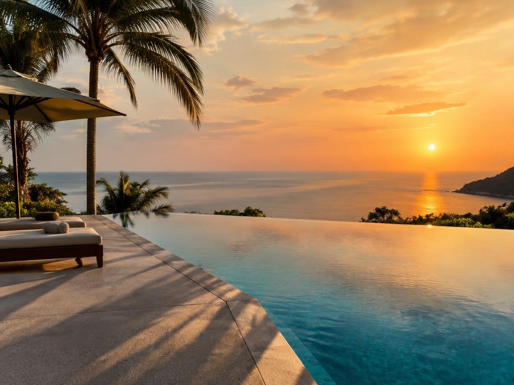 An open ocean horizon and peaceful retreat